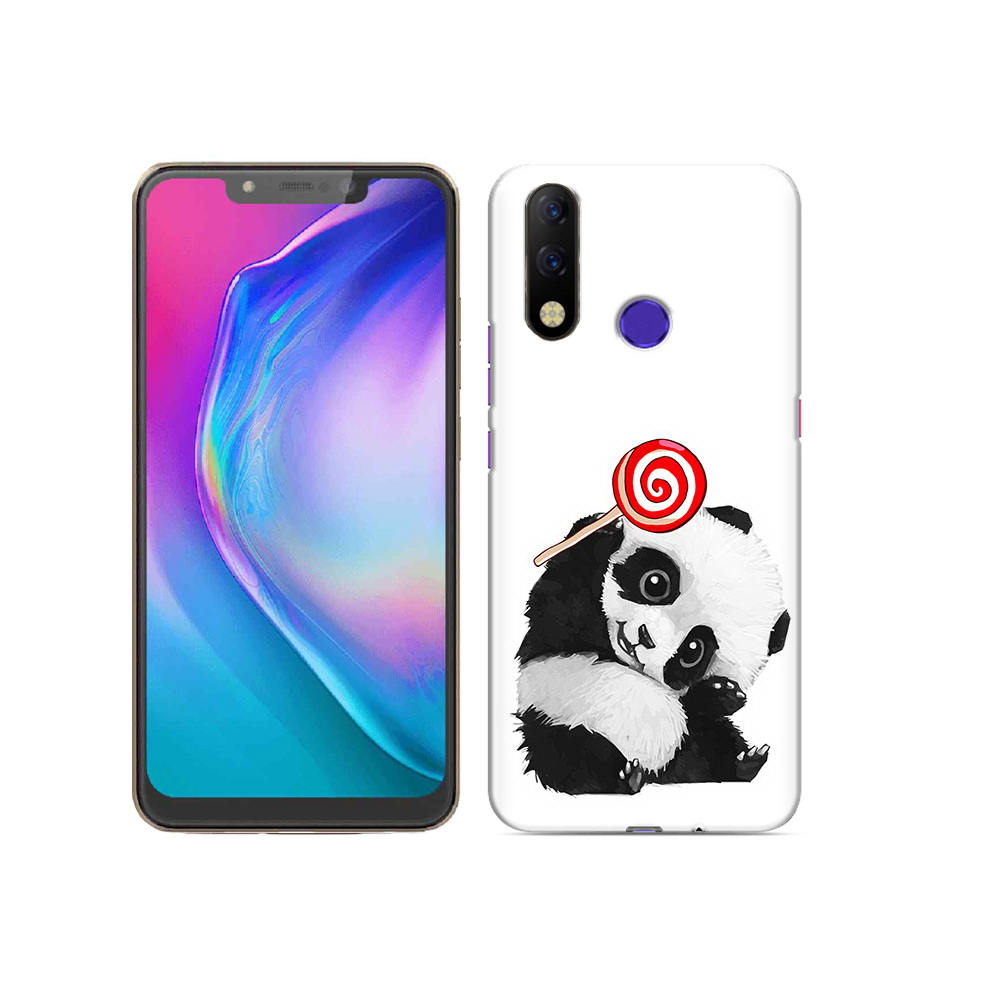 

Чехол MyPads Tocco для Tecno Spark 3 Pro панда с леденцом, Прозрачный, Tocco