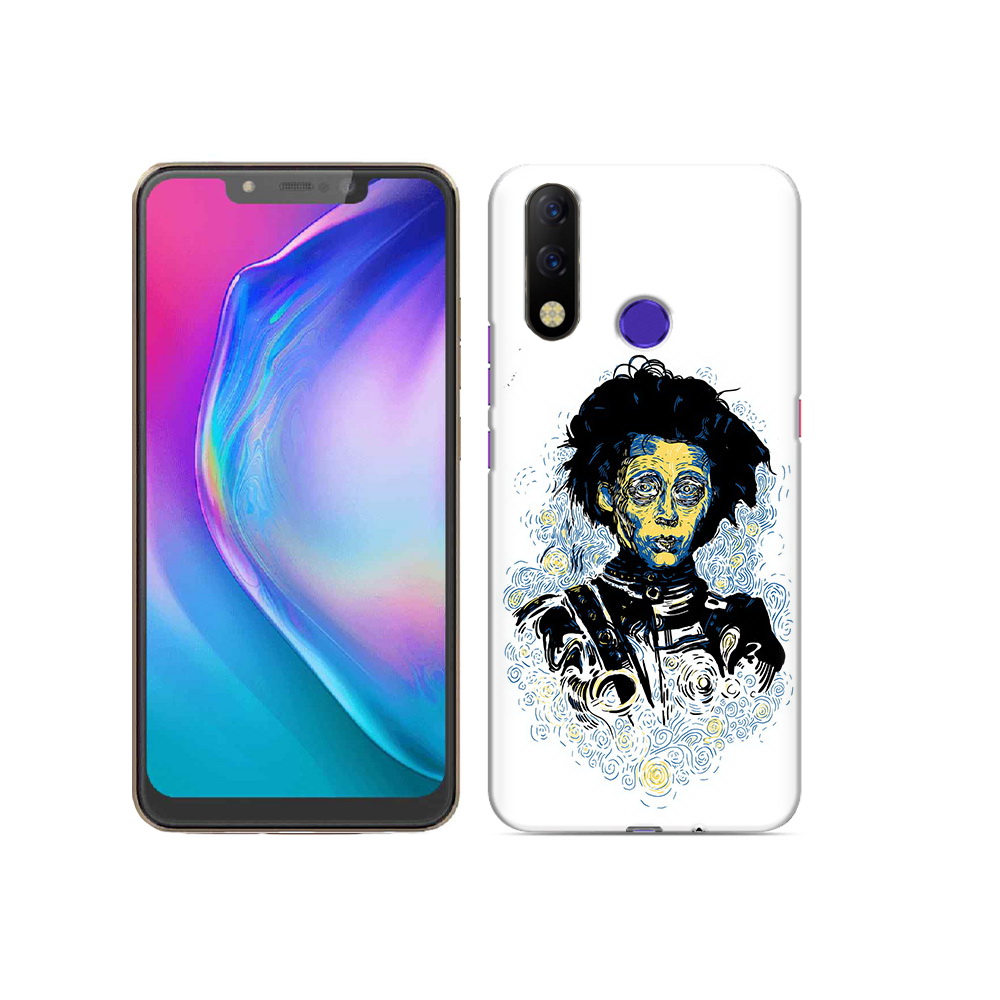 

Чехол MyPads Tocco для Tecno Spark 3 Pro парень черно-белый абстракция, Прозрачный, Tocco