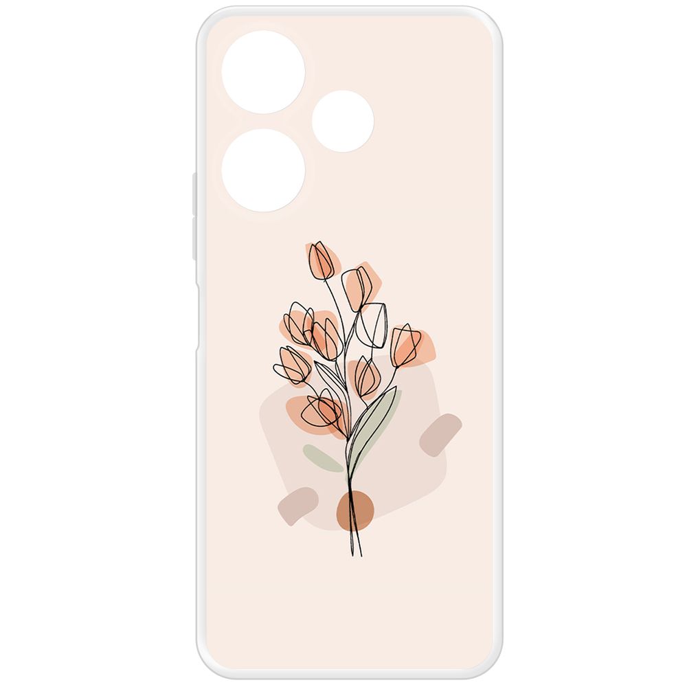 

Чехол-накладка Krutoff Clear Case Букет тюльпанов для Xiaomi Poco M6 4G, Прозрачный