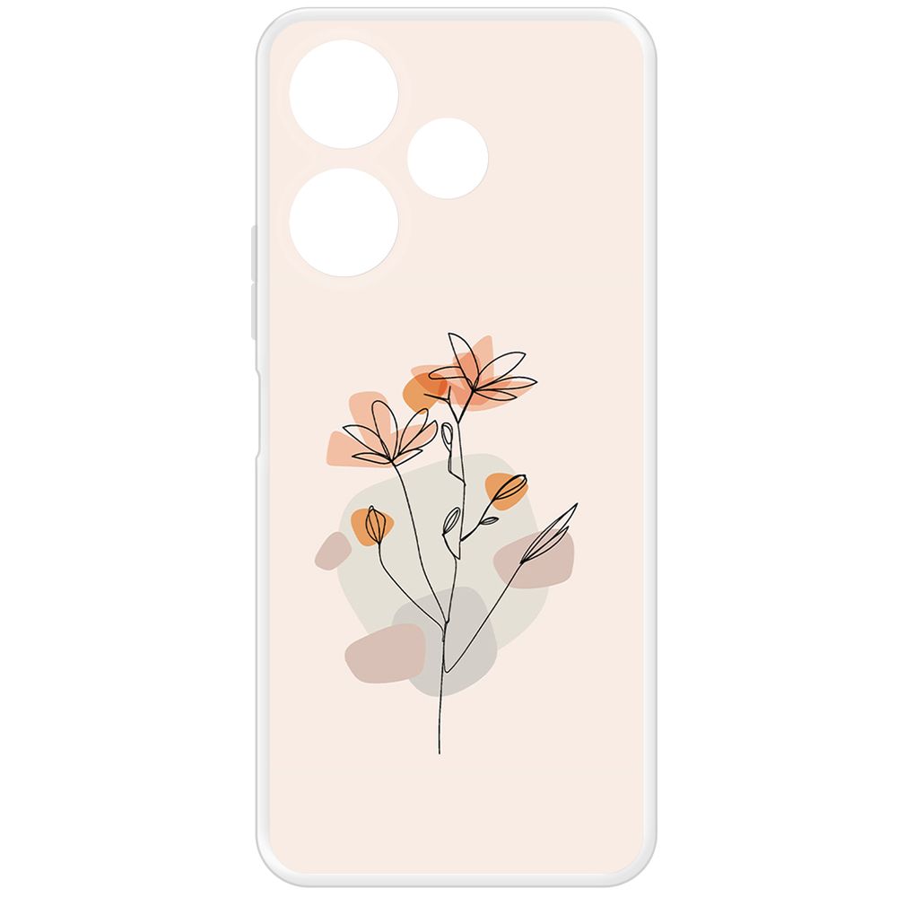 

Чехол-накладка Krutoff Clear Case Ромашки для Xiaomi Poco M6 4G, Прозрачный