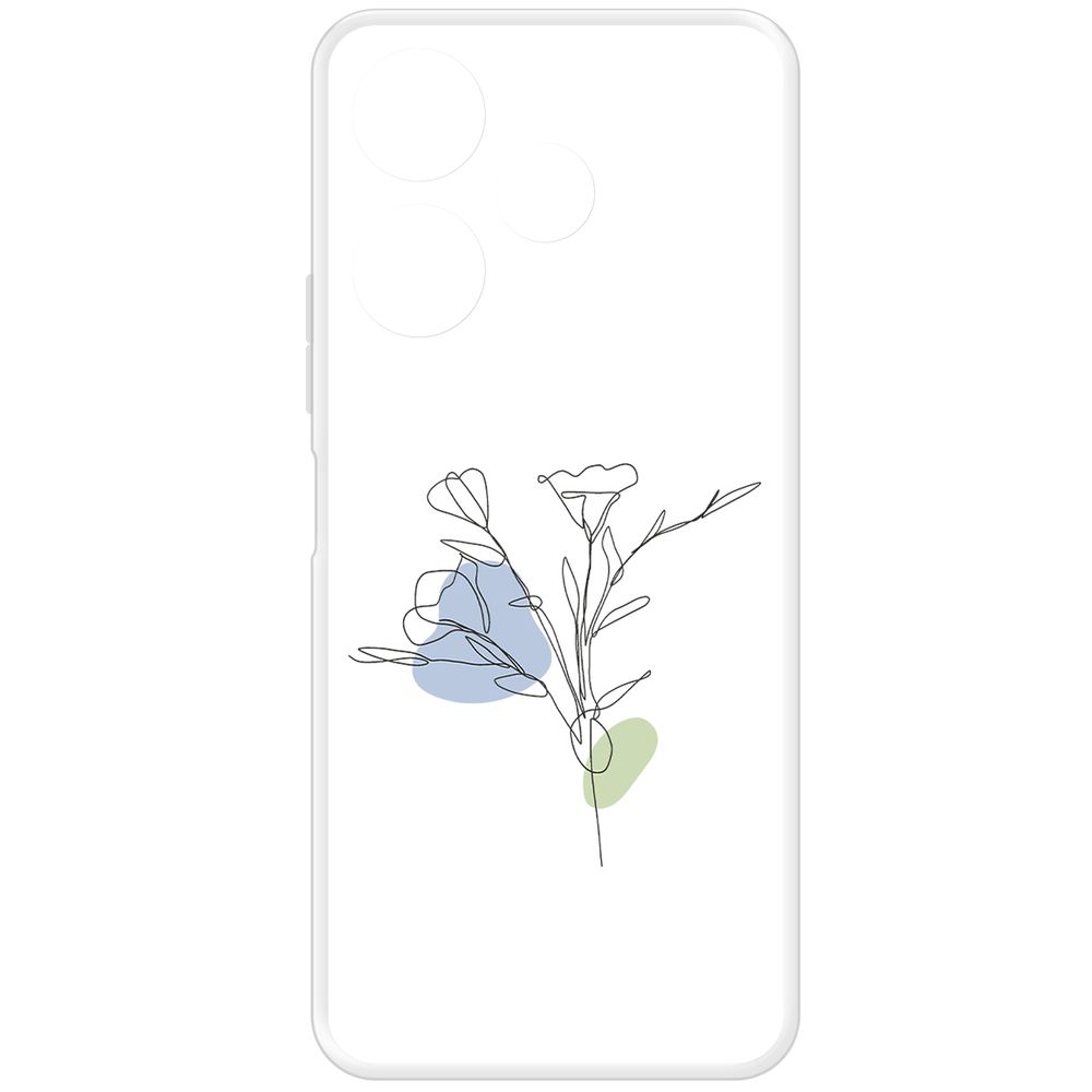 

Чехол-накладка Krutoff Clear Case Эустома для Xiaomi Poco M6 4G, Прозрачный