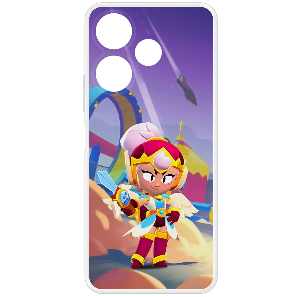 

Чехол-накладка Krutoff Clear Case Brawl Stars-Валькирия Джанет для Xiaomi Poco M6 4G, Прозрачный