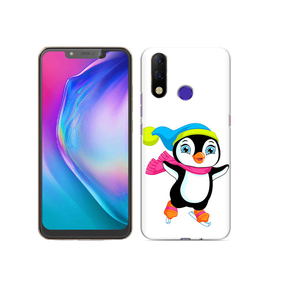 

Чехол MyPads Tocco для Tecno Spark 3 Pro пингвин на коньках, Прозрачный, Tocco
