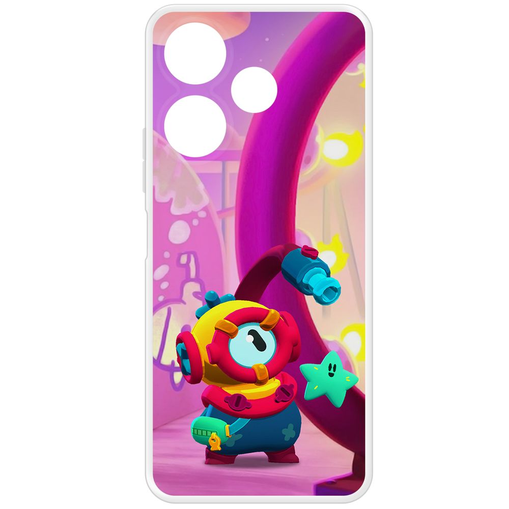 

Чехол-накладка Krutoff Clear Case Brawl Stars-Отис для Xiaomi Poco M6 4G, Прозрачный