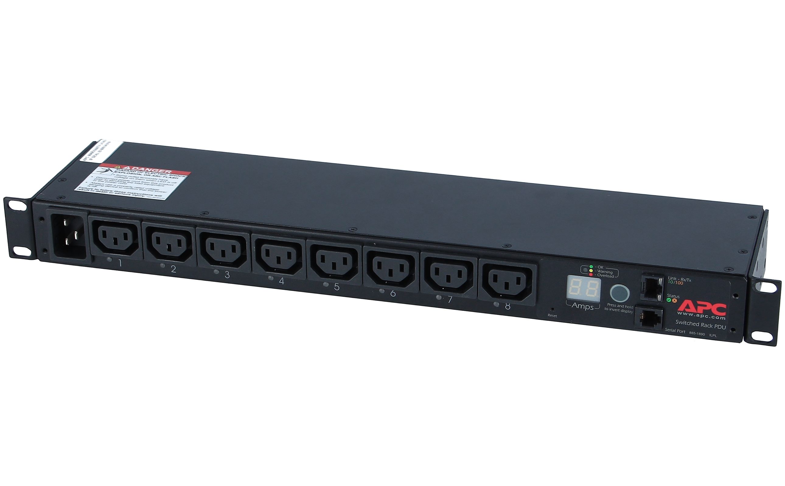 фото Сетевой фильтр apc rack pdu, switched, 1u, 16a, 208/230v, (8)c13