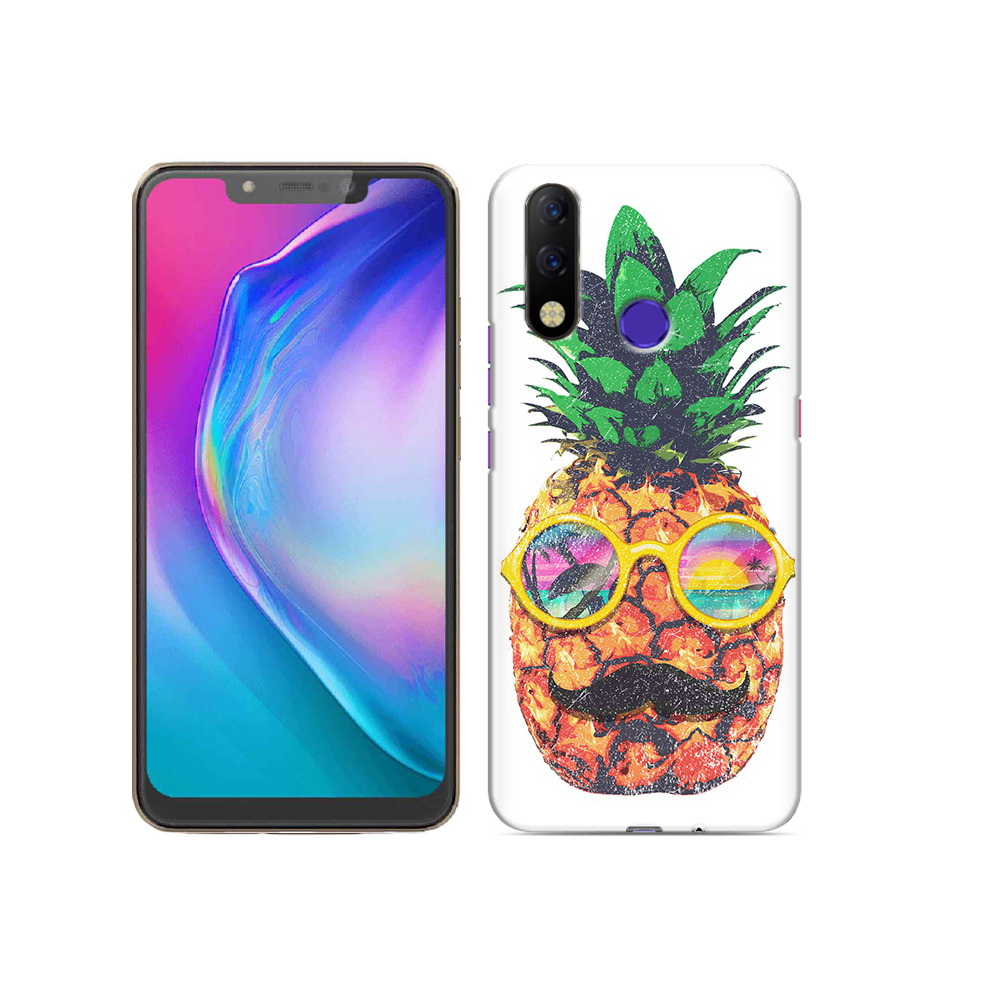 

Чехол MyPads Tocco для Tecno Spark 3 Pro прикольный ананас с лицом, Прозрачный, Tocco