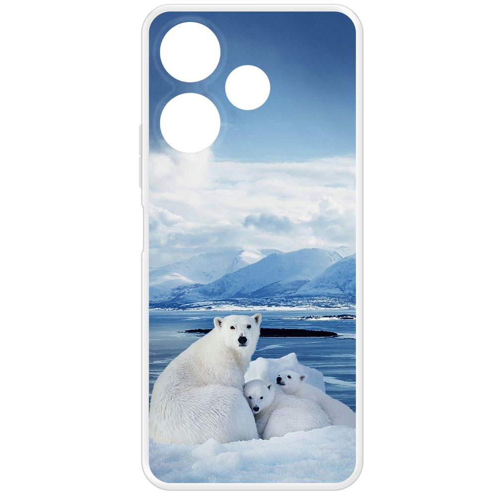 

Чехол-накладка Krutoff Clear Case Полярные медведи для Xiaomi Poco M6 4G, Прозрачный
