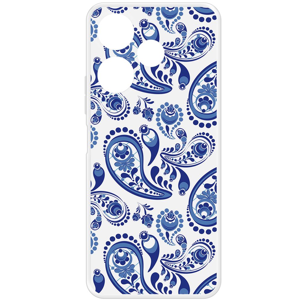 

Чехол-накладка Krutoff Clear Case Гжель для Xiaomi Poco M6 4G, Прозрачный