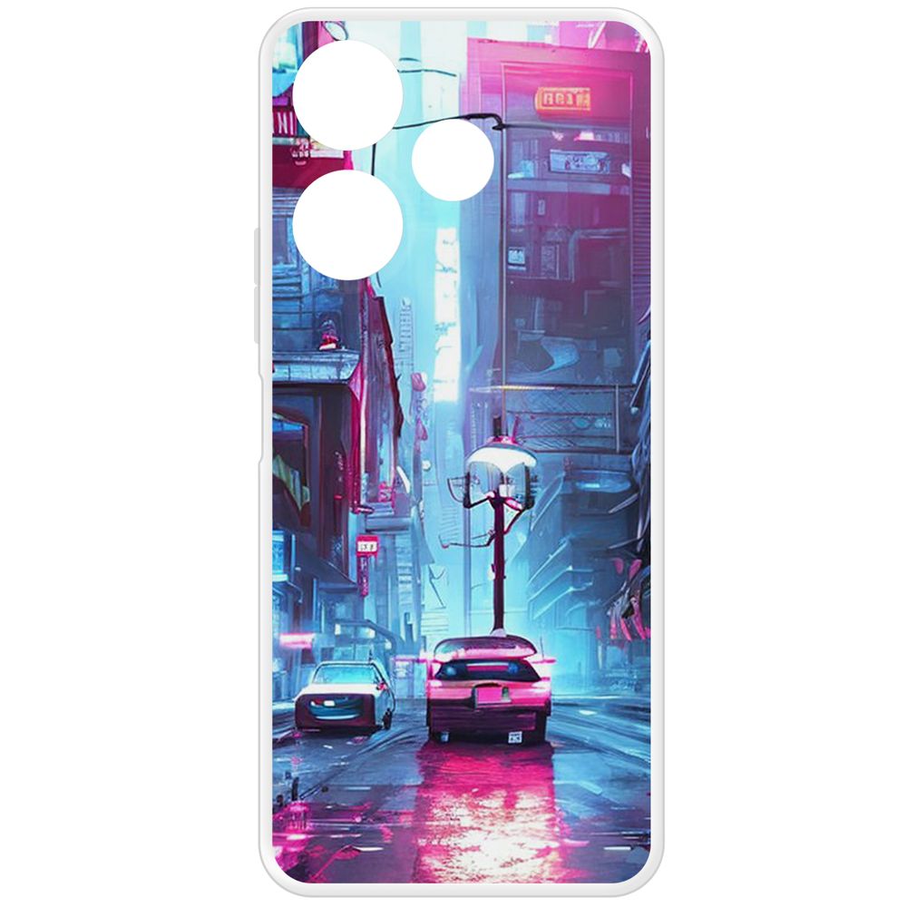 

Чехол-накладка Krutoff Clear Case Киберпанк Улица для Xiaomi Poco M6 4G, Прозрачный