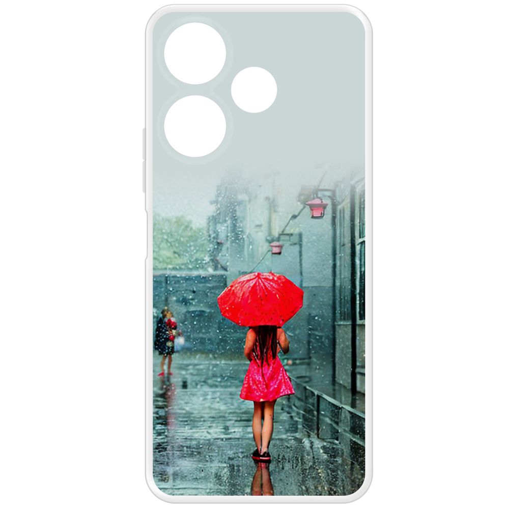 

Чехол-накладка Krutoff Clear Case Красный зонтик для Xiaomi Poco M6 4G, Прозрачный