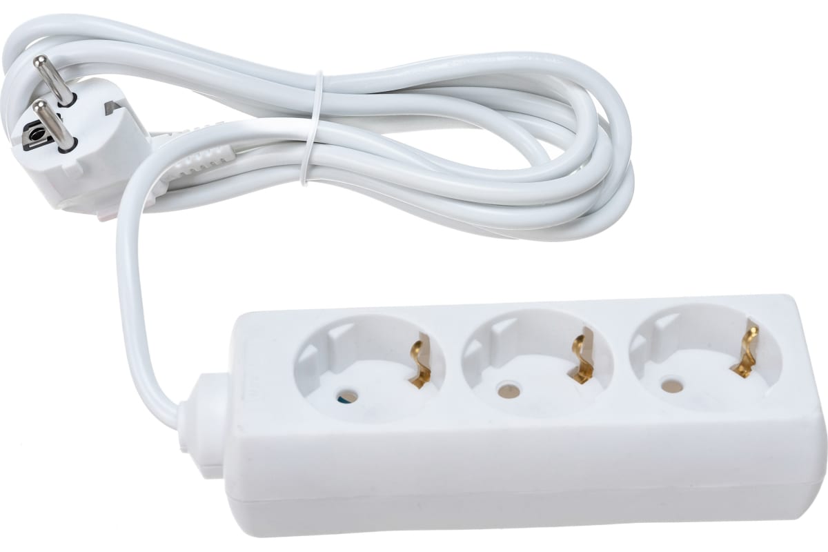 

Удлинитель ExeGate EX285806RUS ECE-3-3W (3 евророзетки с заземлением, 3м, белый)