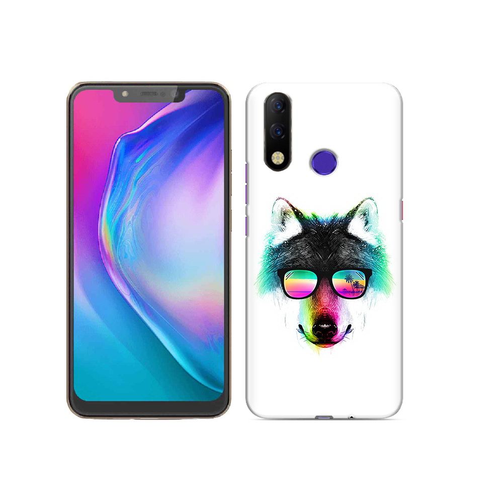 

Чехол MyPads Tocco для Tecno Spark 3 Pro радужный волк, Прозрачный, Tocco