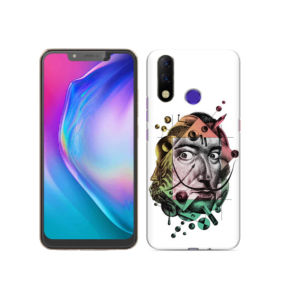 

Чехол MyPads Tocco для Tecno Spark 3 Pro разноцветное лицо абстракция, Прозрачный, Tocco