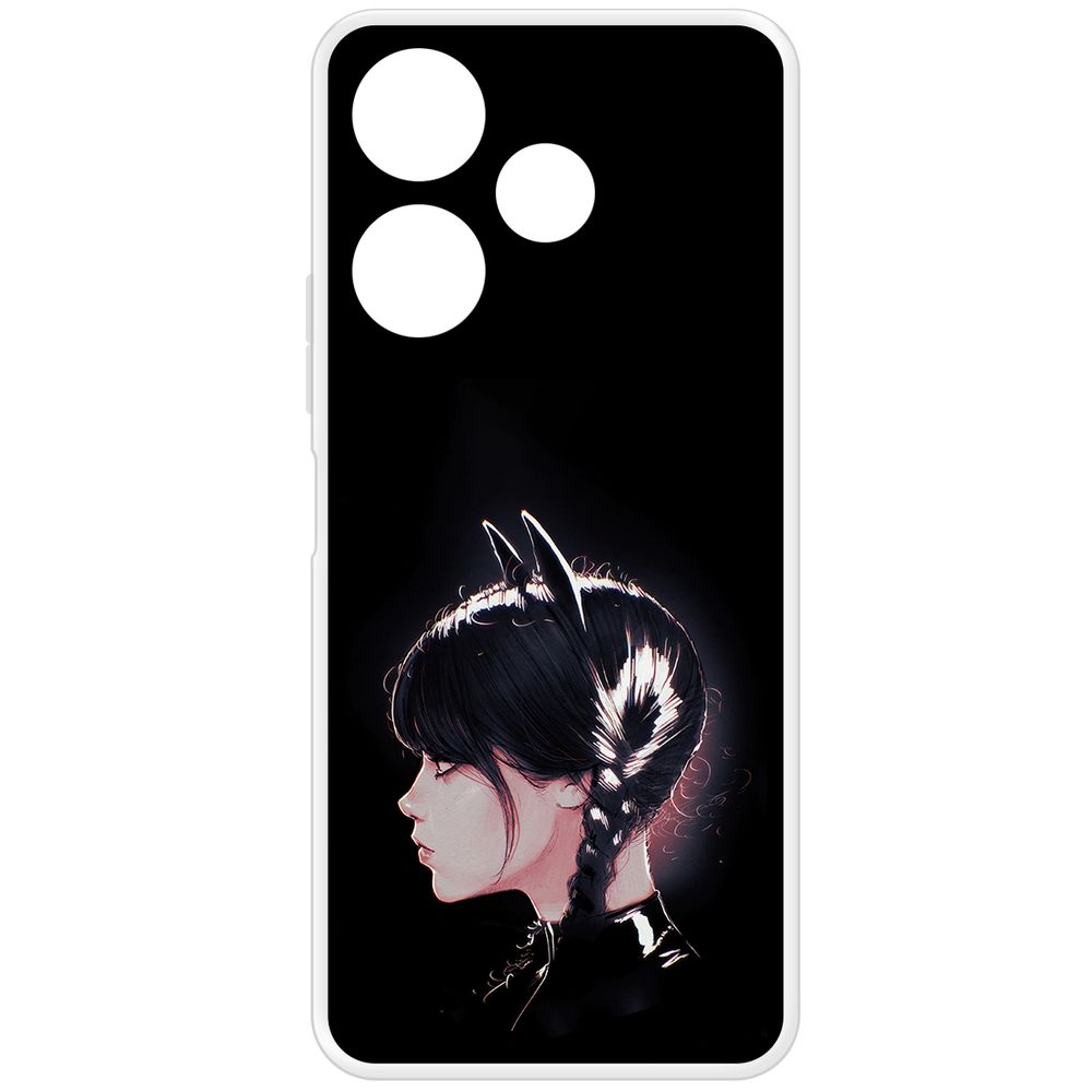 

Чехол-накладка Krutoff Clear Case Уэнсдей Аддамс - Кошка Уэнсдей для Xiaomi Poco M6 4G, Прозрачный