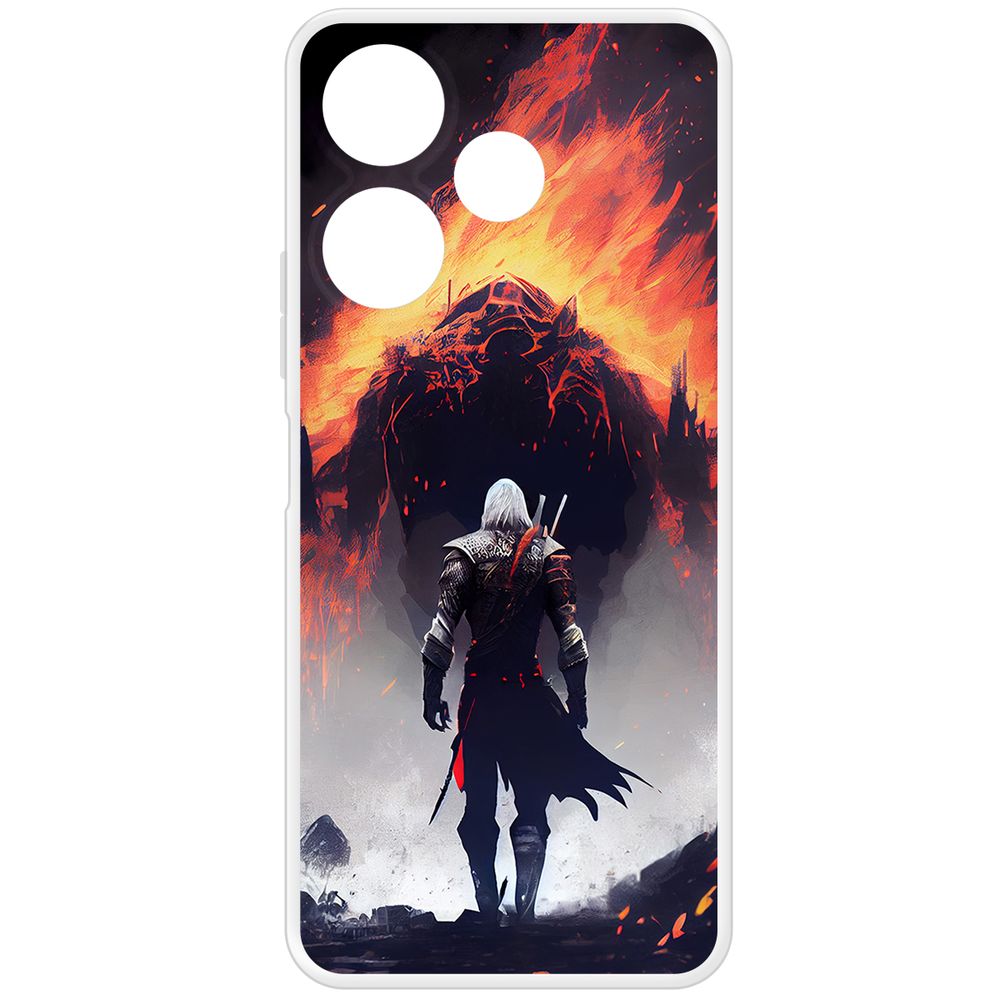 

Чехол-накладка Krutoff Clear Case Ведьмак. Геральт для Xiaomi Poco M6 4G, Прозрачный