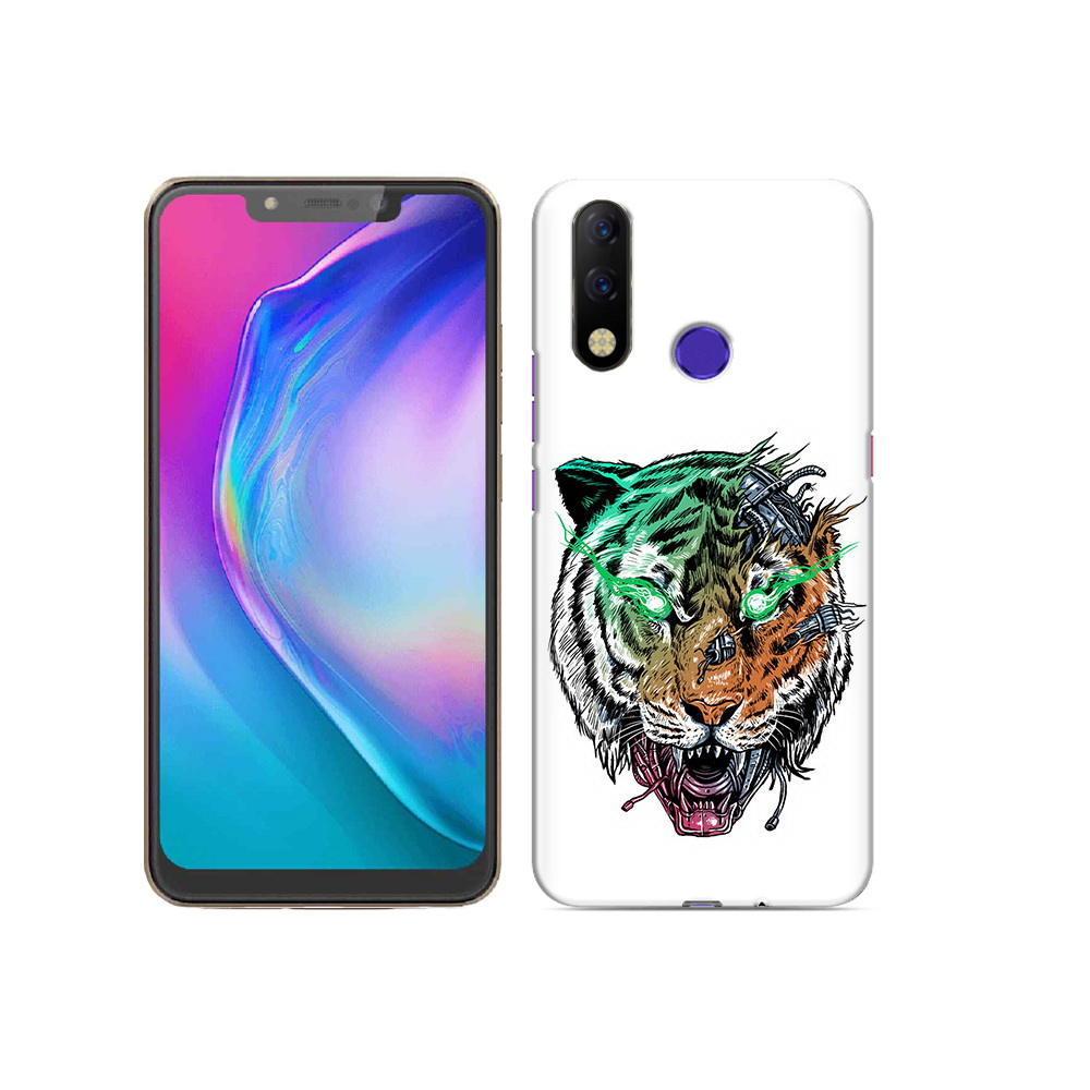 

Чехол MyPads Tocco для Tecno Spark 3 Pro робо-тигр, Прозрачный, Tocco