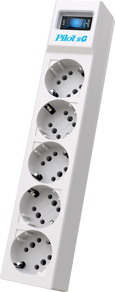 Сетевой фильтр ZIS PILOT Surge protector Pilot SG5 5 outlets (GP), 10A / 2.2kVt, automatic