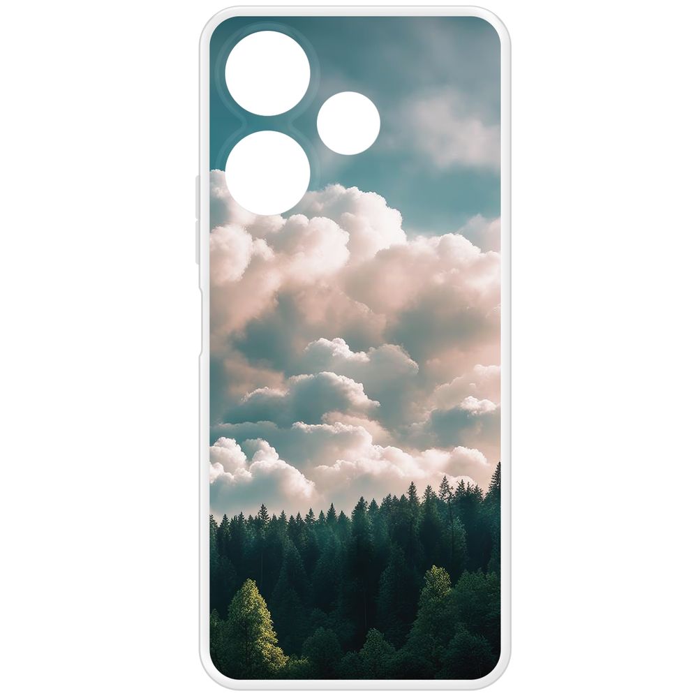 

Чехол-накладка Krutoff Clear Case Облачно для Xiaomi Poco M6 4G, Прозрачный