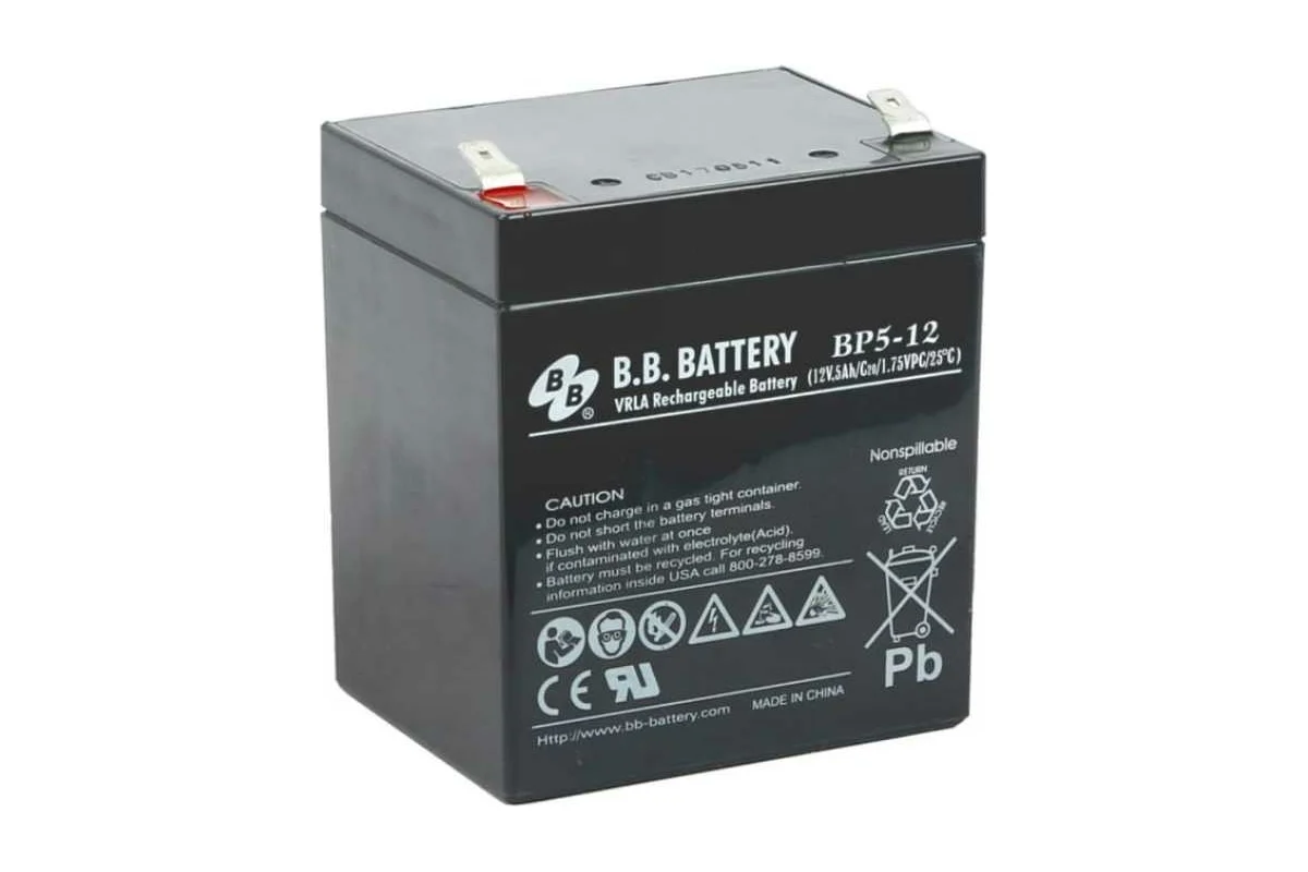 Аккумулятор для ИБП BB Battery BP 5-12 5 Ач 12 В 429700₽