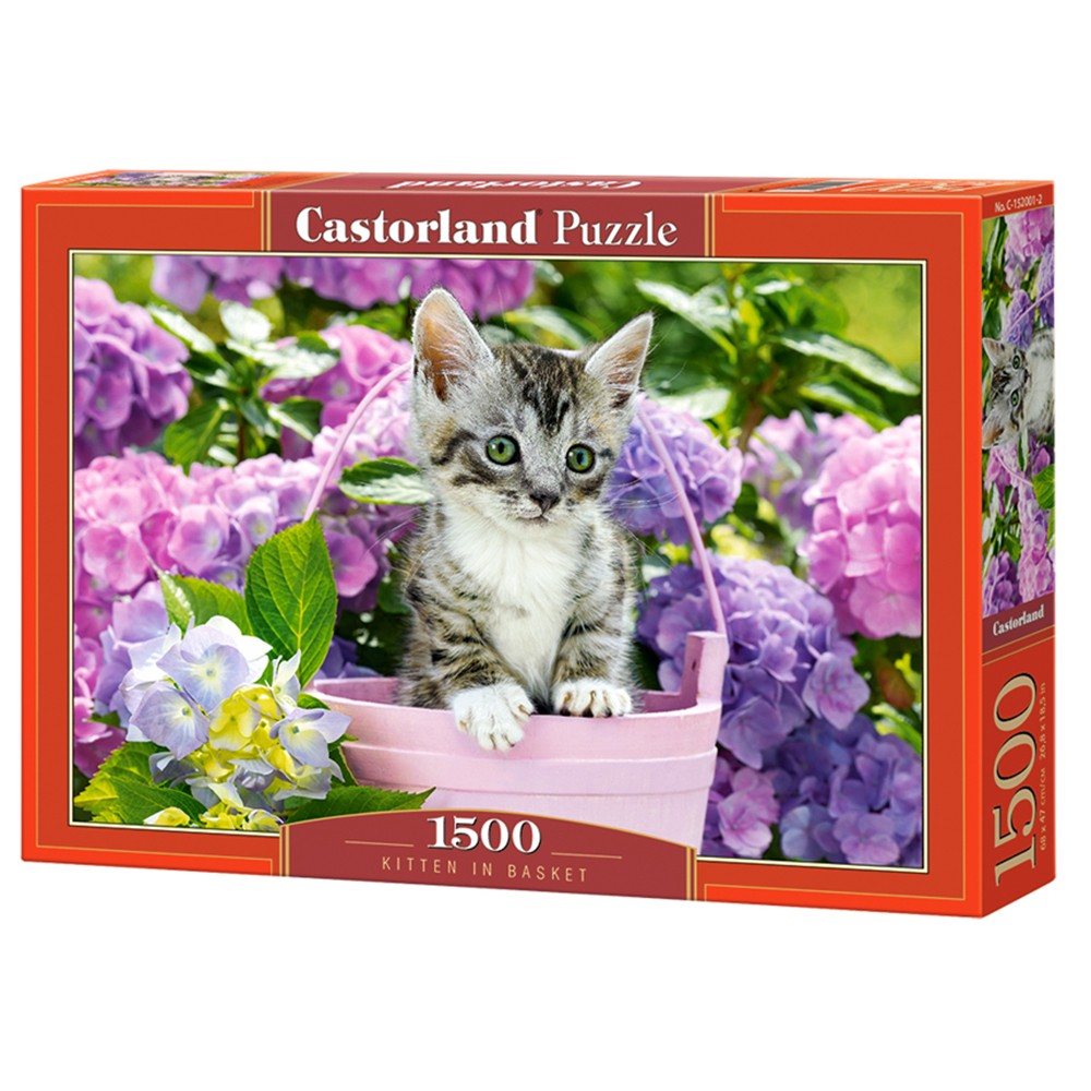 

Пазл 1500 Котенок в корзине С-152001 Castor Land, 833-951