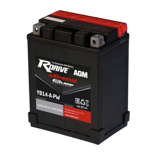 

Аккумулятор Rdrive Silver YB14-A-PW (YB14-A, YTX14AH-BS)