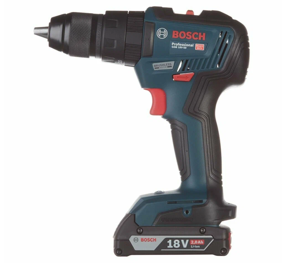 

Дрель-шуруповерт аккумуляторная ударная Bosch GSB 18V-50 06019H5180, GSB 18V-50