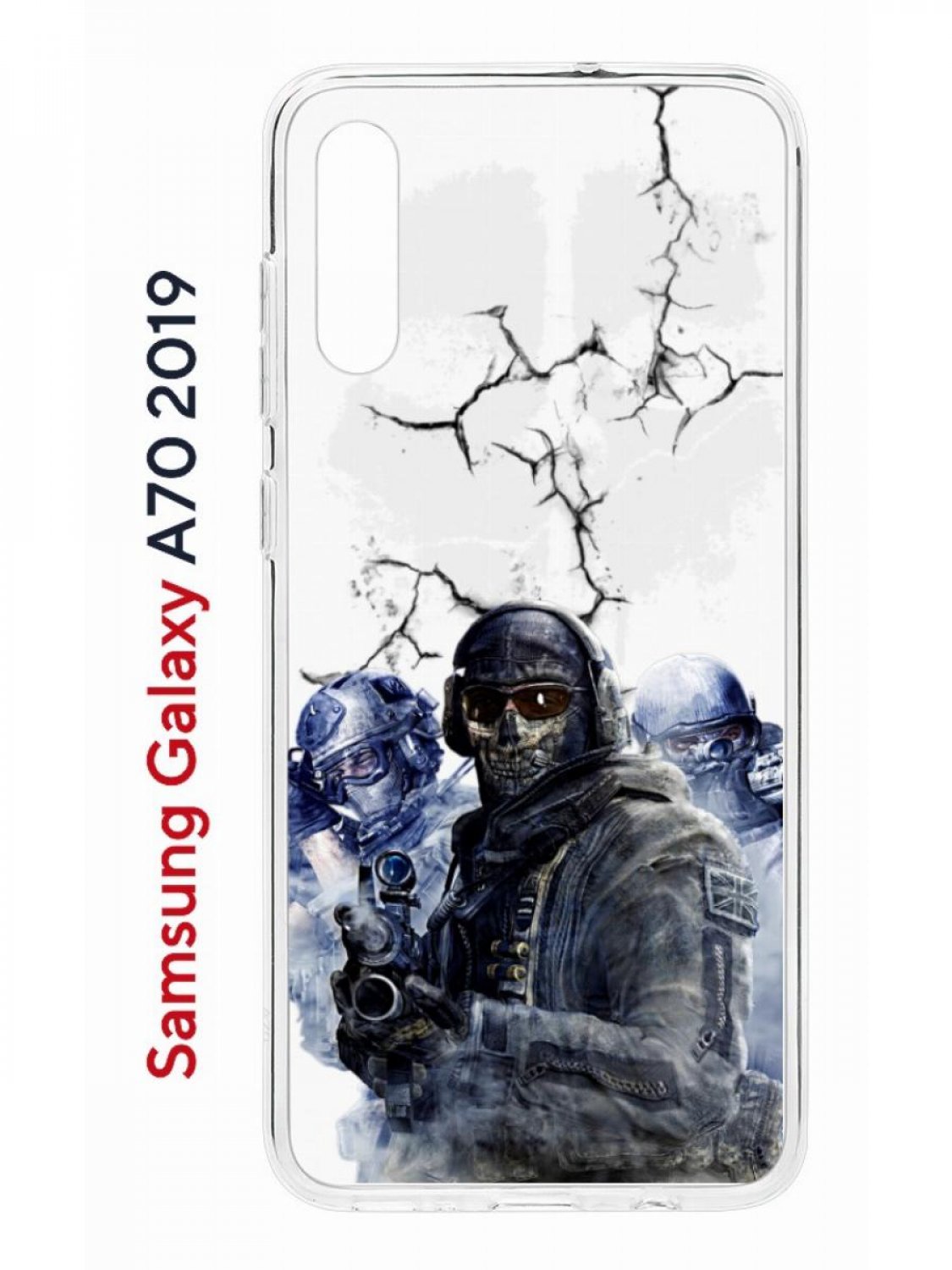 Чехол на Samsung Galaxy A70 Kruche Print Call of Duty,противоударный силиконовый бампер