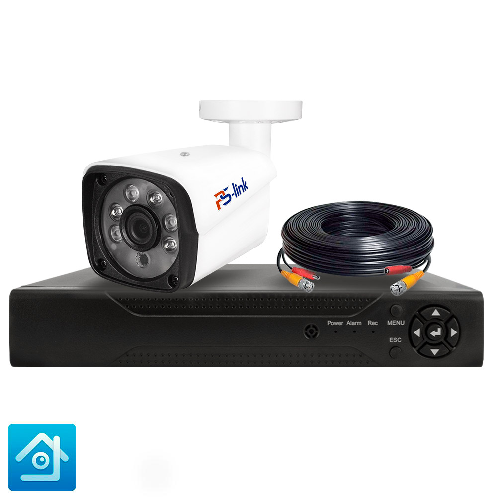 Комплект видеонаблюдения AHD 2Мп Ps-Link KIT-C201HD 1 камера для улицы раскраска пластилином каляка маляка в гостях у сказки 4 картинки а4