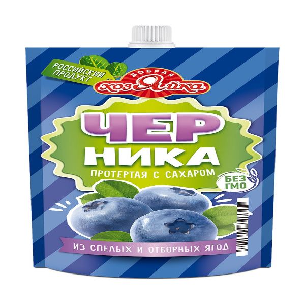 

Черника протертая с сахаром Добрая хозяйка 300 г