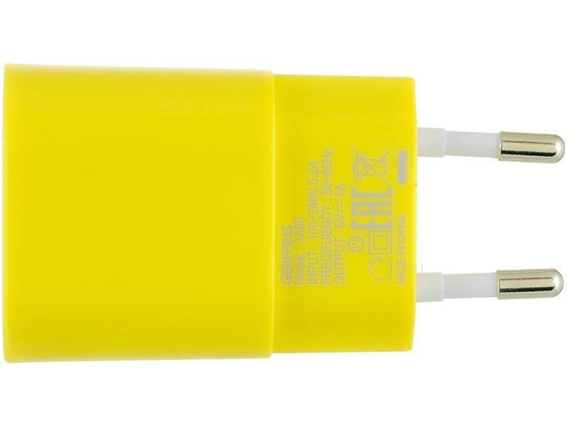 фото Сетевое зарядное устройство gerffins 3a85 1хusb 1a (желтый)