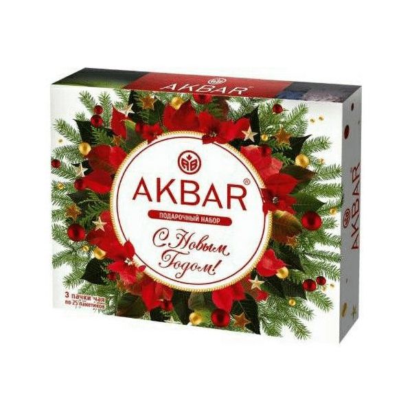 Чай черный Akbar С Новым Годом байховый в пакетиках 3 г х 25 шт