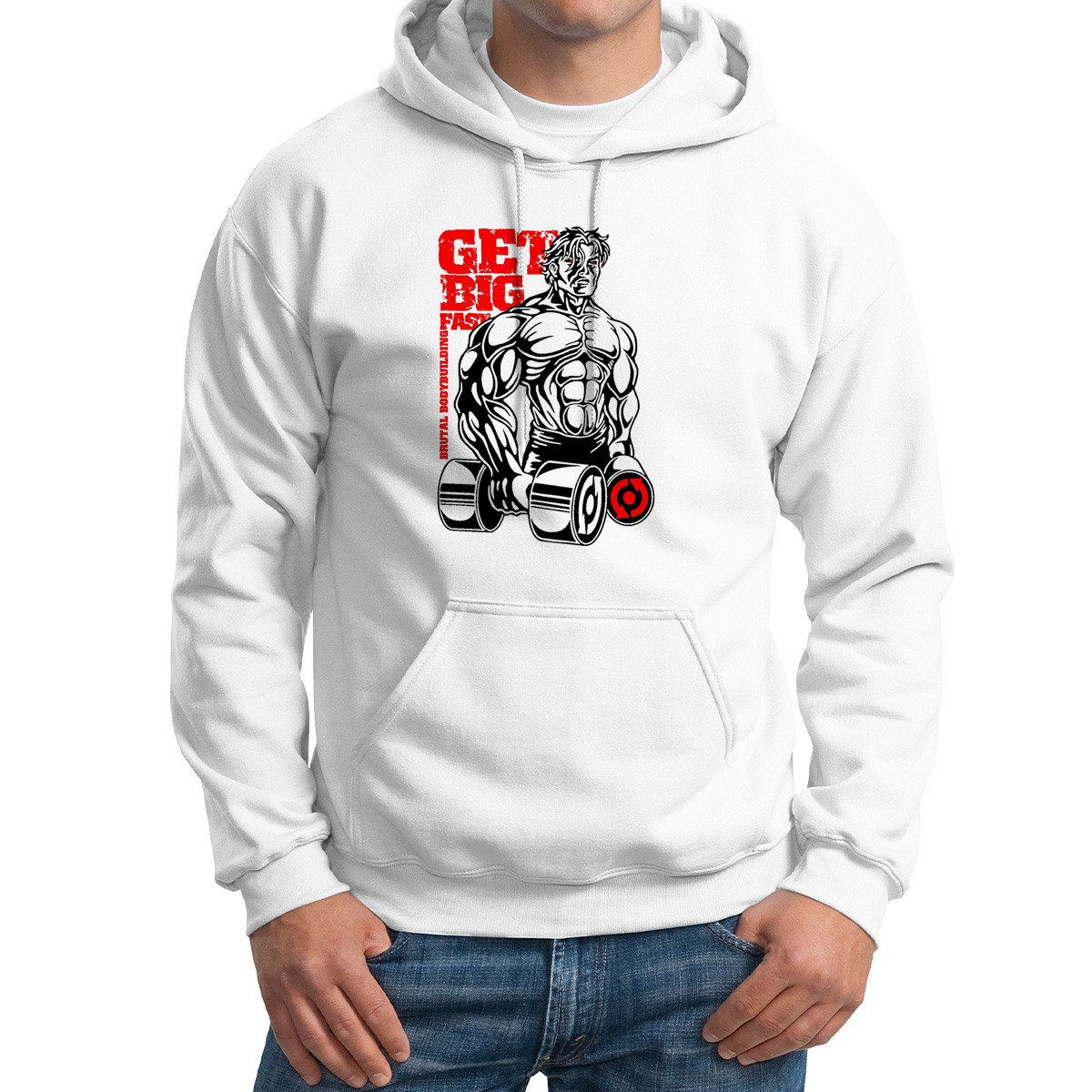 

Худи унисекс CoolPodarok Get big белое 56 RU, M0113418