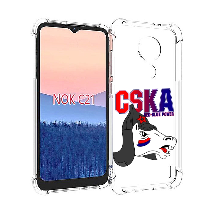

Чехол MyPads ФК ЦСК лошадка россия для Nokia C21, Прозрачный, Tocco
