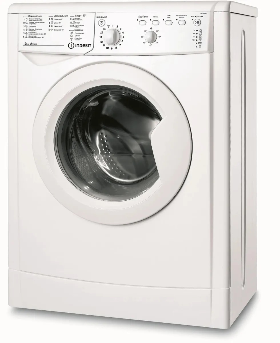 

Стиральная машина суперузкая Indesit EcoTime IWUB 4085, с фронтальной загрузкой, 4кг, 800о, Стиральная машина суперузкая Indesit EcoTime IWUB 4085, с фронтальной загрузкой, 4кг, 800об/мин
