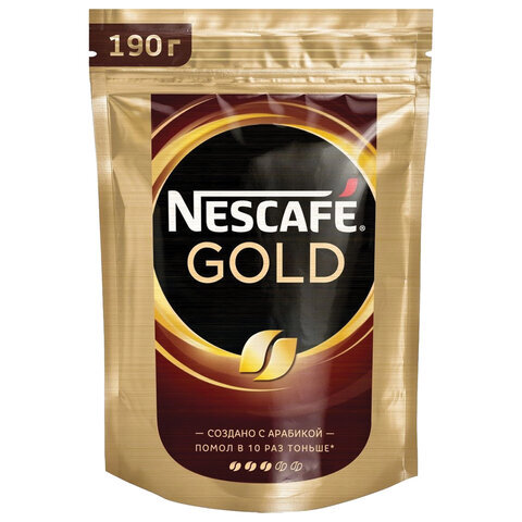 Кофе молотый в растворимом NESCAFE Нескафе Gold, сублимированный, 190 г