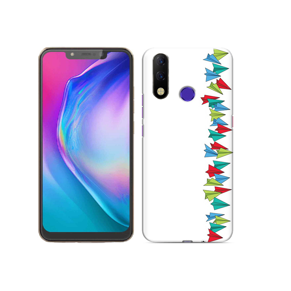 

Чехол MyPads Tocco для Tecno Spark 3 Pro самолетики из листочков, Прозрачный, Tocco