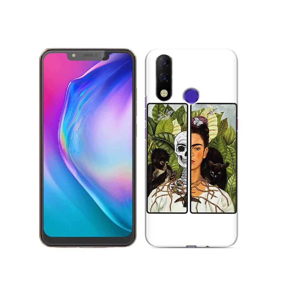 

Чехол MyPads Tocco для Tecno Spark 3 Pro сдвоенная картинка девушка скелет, Прозрачный, Tocco