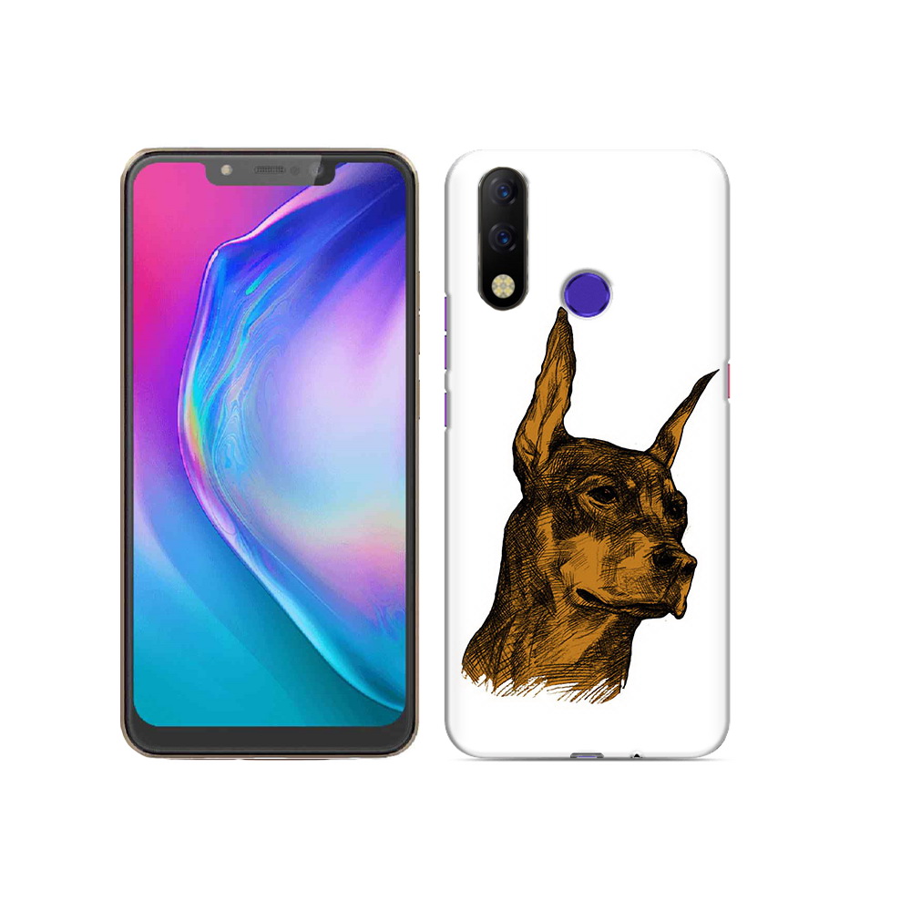 

Чехол MyPads Tocco для Tecno Spark 3 Pro скетч доберман, Прозрачный, Tocco