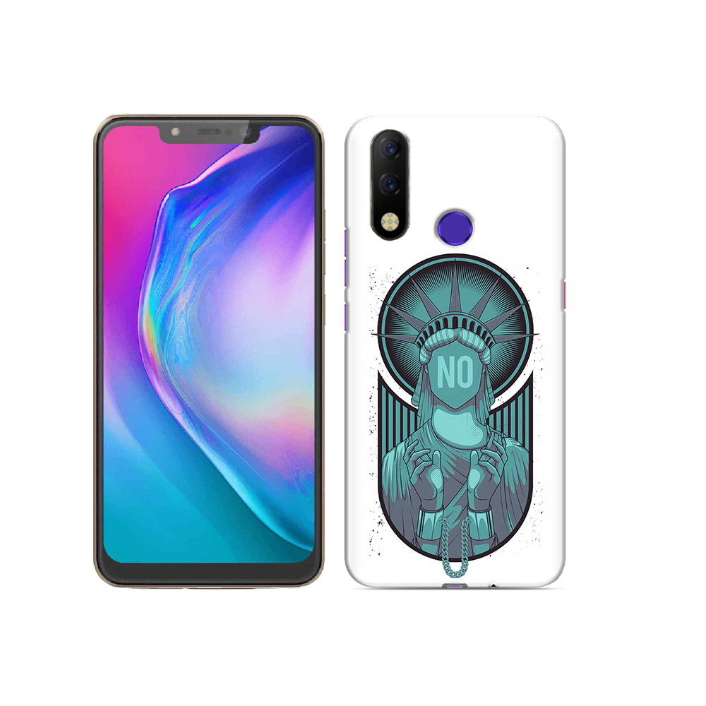 

Чехол MyPads Tocco для Tecno Spark 3 Pro статуя свободы зеленый, Прозрачный, Tocco
