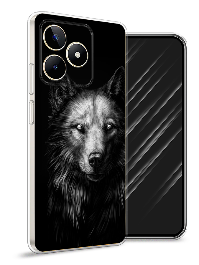 

Чехол Awog на Realme C53 "Волк черно белый", Серый;бежевый;белый, 2514650-1