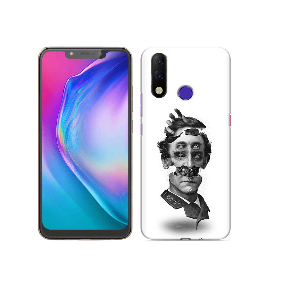 

Чехол MyPads Tocco для Tecno Spark 3 Pro страшное лицо абстракция, Прозрачный, Tocco