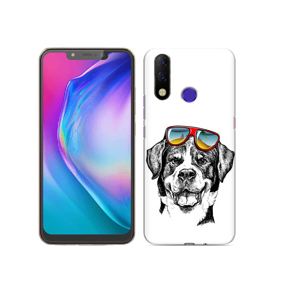 

Чехол MyPads Tocco для Tecno Spark 3 Pro счастливая собака, Прозрачный, Tocco