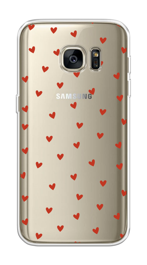 

Чехол на Samsung Galaxy S7 "Red hearts", Красный;прозрачный, 24550-1