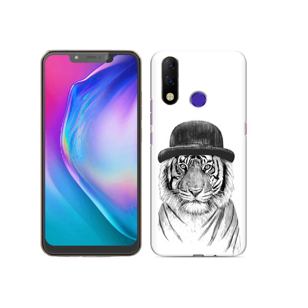 

Чехол MyPads Tocco для Tecno Spark 3 Pro тигр британец, Прозрачный, Tocco