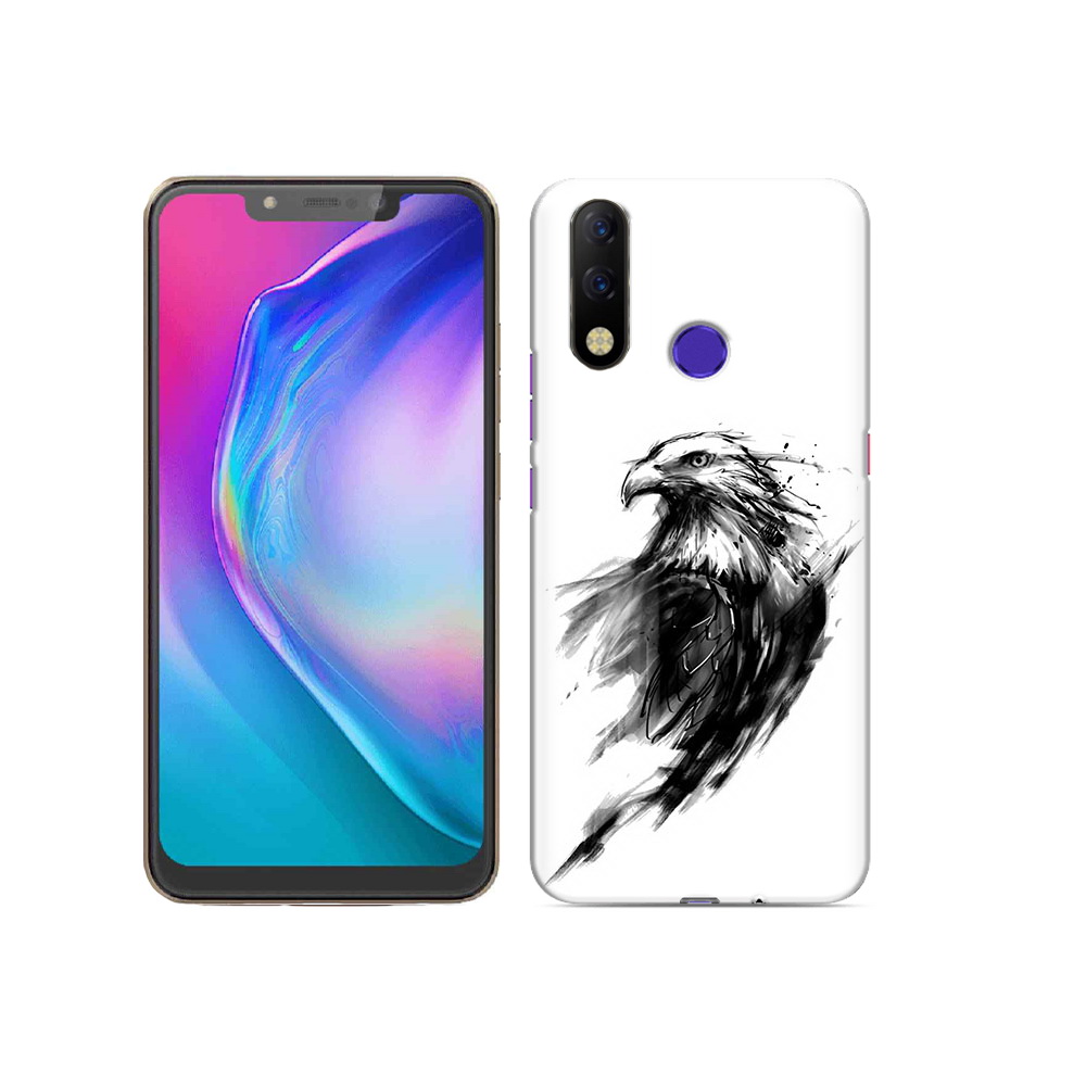 

Чехол MyPads Tocco для Tecno Spark 3 Pro чб птица, Прозрачный, Tocco