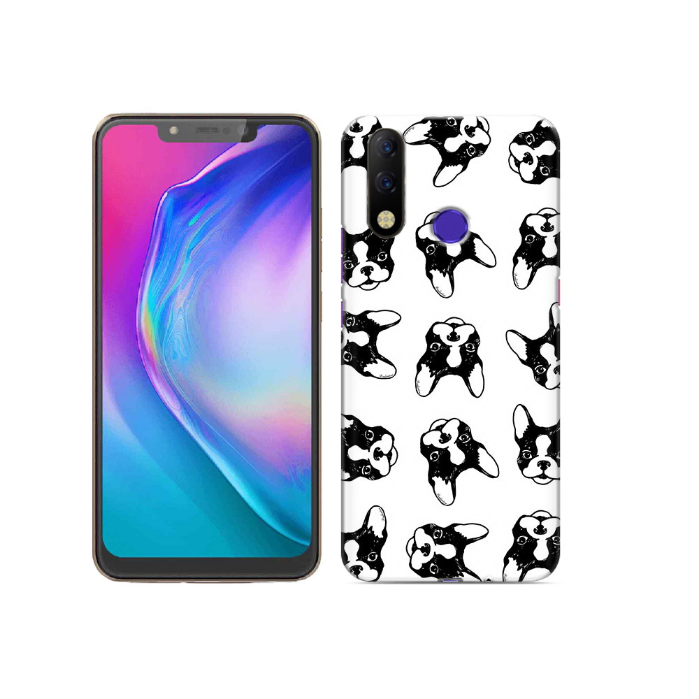 

Чехол MyPads Tocco для Tecno Spark 3 Pro черно белые собачки, Прозрачный, Tocco