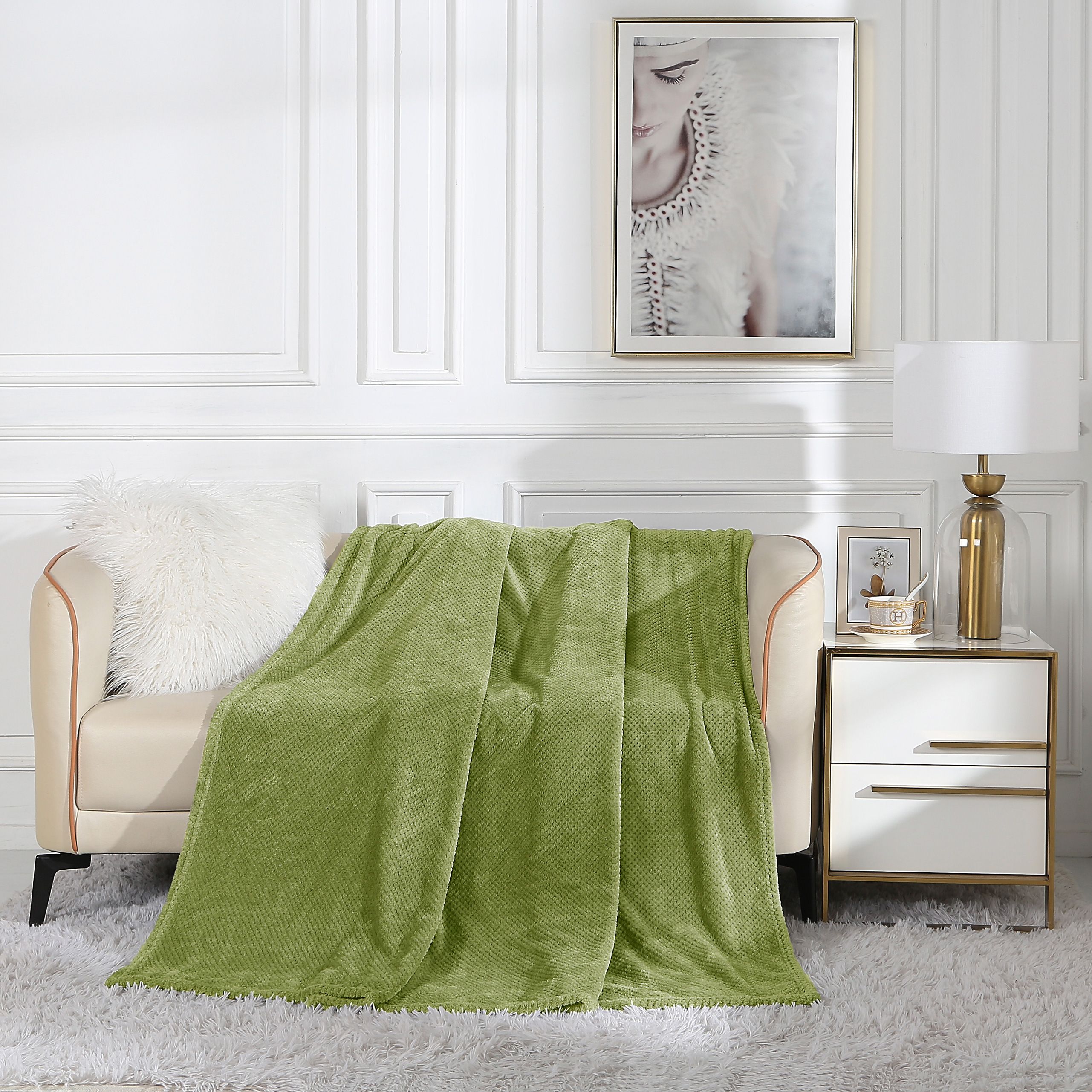 

Плед на кровать Cleo Home Collection евро однотонный 200х220 флисовый велсофт, Pinoli Collection