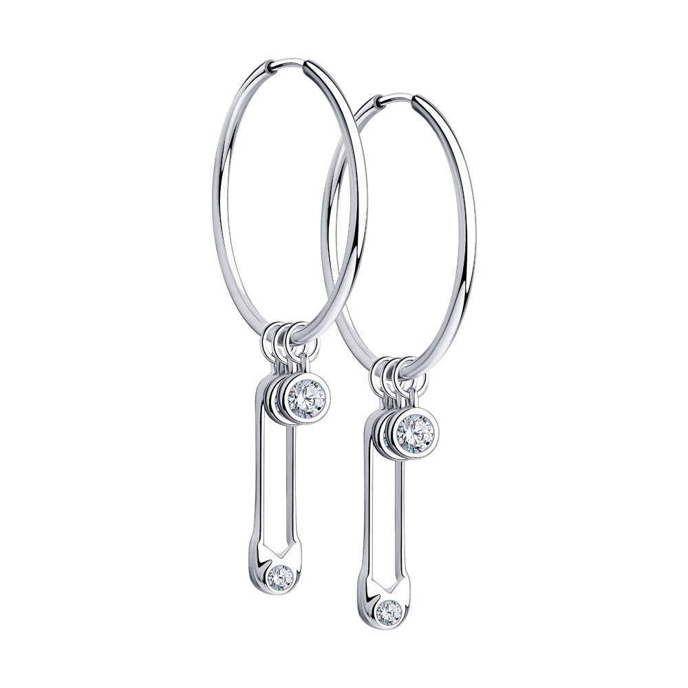 

Серьги женские из серебра SOKOLOV 94023816, фианит, 94023816