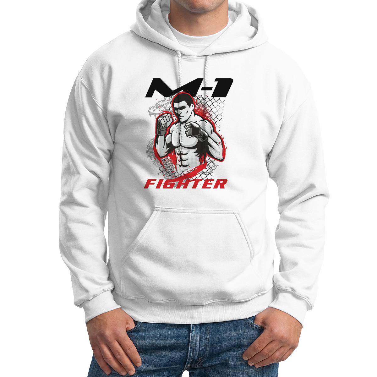 

Худи унисекс CoolPodarok М1 fighter белое 56 RU, Белый, M0113432