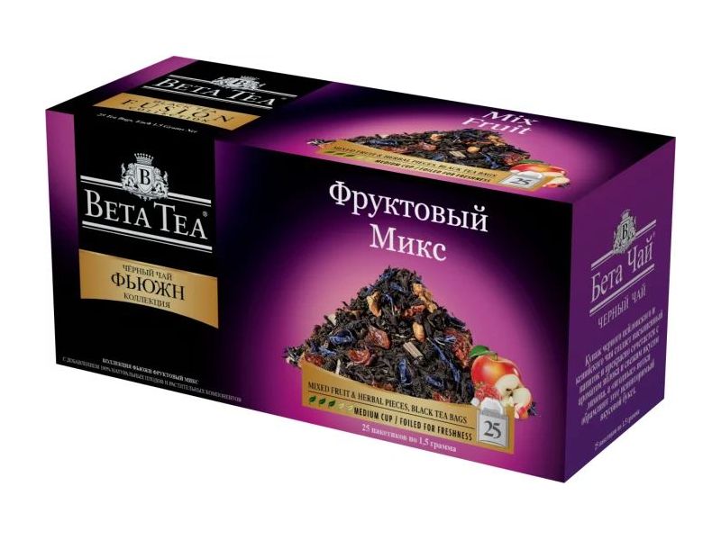 Чай черный Beta Tea Mix Fruit в пакетиках 1,5 г х 100 шт